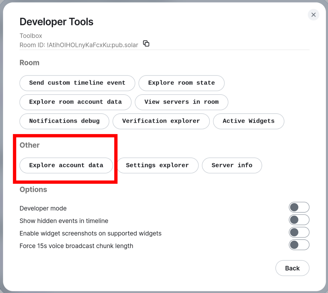 Screenshot of Element devtools